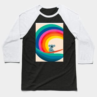 Surfing Rainbow Koala Baseball T-Shirt